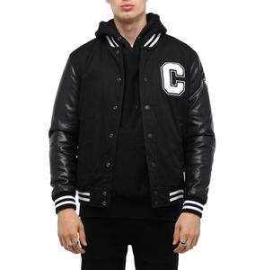 Chaqueta de béisbol Varsity para hombre, de color sólido, con parche bordado con letras, estilo collage, fabricada por Custom Streetwear Manufacturer. - Product Image 1
