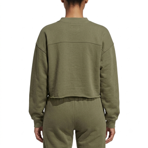 Sudadera Corta Ecológica de Hombros Caídos para Mujer, Oversize, de Algodón Felpa French Terry, Cuello Redondo, para Invierno y Otoño - Product Image 4