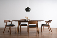 Silla de Comedor con Estructura de Madera de Haya, Asiento y Respaldo de Vinilo, Estilo Moderno Minimalista de Mediados de Siglo, para Apartamento, Hogar, Restaurante, Cafetería, Hotel