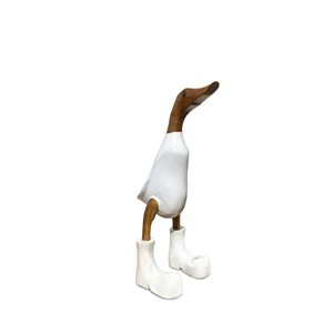 Statue de canard en bois sculptée à la main, figurine d'oiseau moderne, décoration multifonctionnelle pour la maison, salon, patio et jardin - Product Image 3