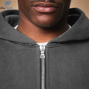 Sudadera con Capucha Bordada Personalizada para Hombre, Sudadera con Capucha Extra Grande con Cierre Completo, Forro Polar de Algodón Grueso, Ropa de Invierno, Servicios OEM - Product Image 5