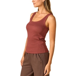 Camiseta Deportiva Casual de Verano para Mujer, Top sin Mangas, Color Sólido Personalizado, Transpirable, de Secado Rápido, Ecológica, 100% Algodón Rib - Product Image 3