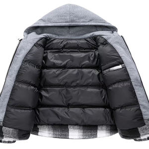 Chaqueta de Franela con Capucha para Hombre, Diseño Personalizado en la Parte Delantera, Talla Única, Patrón Sólido, Corte Holgado, Tela Suave - Product Image 3