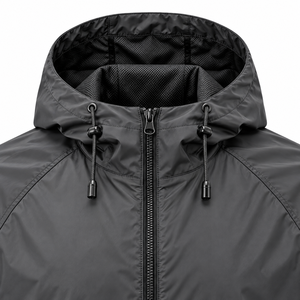 Men's <b>Black</b> Hooded <b>Windbreaker</b> Jacket Lightweight Sporty Zip Up Coat with Pockets <b>windbreaker</b> for men - Product Image 3
