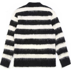 Pull-over en maille jacquard à col rond pour homme, respirant, en mohair duveteux, à manches longues, pour l'hiver, personnalisable OEM et ODM - Product Image 5