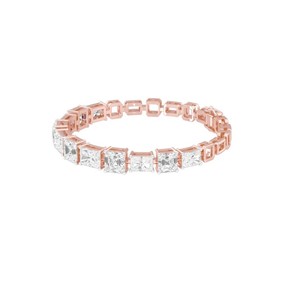 IGI Certified Asscher & Emerald Cut Lab Grown Diamond Tennis Bracelet in 9K Yellow / White / Rose Gold - Product Image 3