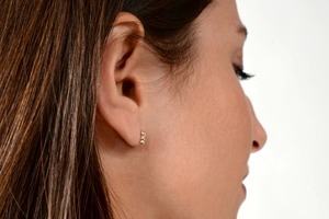 Premium 14K Gold Bezel Set Lab Grown Diamond Stud <b>Earrings</b> Simple Elegant Jewelry for Women Wedding Gift Idea - Product Image 3