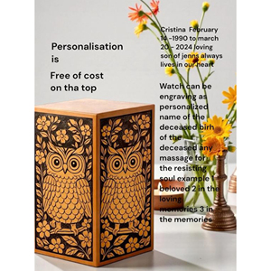Custom Logo Wooden Urn for Funeral Homes Wholesale Vintage Style Wooden Cremation Urn by AYAANS - Product Image 3