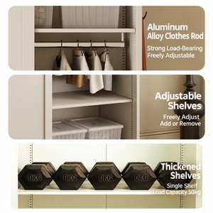 Modern <b>Sliding</b> <b>Door</b> <b>Wardrobe</b> <b>Large</b> Capacity Clothes Storage Cabinet Space-Saving Closet Organizer for Bedroom Home Organization - Product Image 3