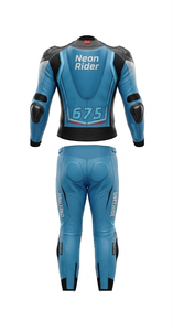 Traje de cuero prémium para hombre, mono de moto de una pieza para carreras con protectores, ideal para el día de pista, con joroba - Product Image 2