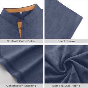 Chemises polo pour hommes, tissu doux texturé, design boutonné, vêtements d'été, faible MOQ, prix bas. - Product Image 2