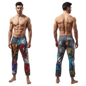 <b>Men</b> Graffiti Print Streetwear Waterproof Canvas <b>Long</b> Hard Shell <b>Jacket</b> - Product Image 4
