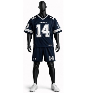 Ensemble de maillot et short de football américain personnalisé, uniforme sportif respirant, vêtements d'équipe personnalisés pour les entraînements et les matchs - Product Image 2