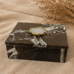 Marble Decorative Box Rectangle Shape Polished <b>Stone</b> Luxury Home Decor Geometric Pattern - Product Image 4
