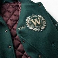 Vestes universitaires brodées de qualité supérieure avec des patchs en chenille personnalisés, tissu en mélange de laine, style classique Letterman, vestes pour hommes