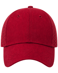 Casquette de baseball sportive rouge respirante avec sangle réglable, légère, séchage rapide, pour course en extérieur, gym, usage décontracté, qualité supérieure - Product Image 1