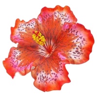 Sunne Tropical Décoration d'été faite à la main, Fleur artificielle en mousse Hibiscus, Motif tatouage, Accessoires de mode pour femmes, 7 couleurs