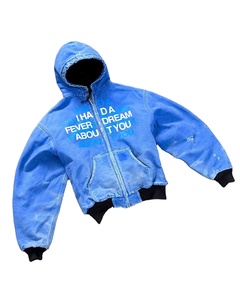 Sweat à capuche oversize en denim délavé vintage, effet usé, 500 g/m², 100 % coton, fermeture éclair, streetwear d'hiver pour homme - Product Image 3