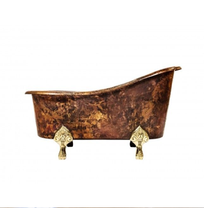 Baignoire élégante en cuivre avec un magnifique incrustation de mosaïque argentée et une base sur socle, disponible à prix de gros. - Product Image 5