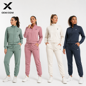 Conjunto Deportivo Completo para Mujer X Sports City, Color Sólido, Ropa Casual de Otoño, Poliéster y Algodón Transpirable, Corte Regular, OEM ODM - Product Image 1