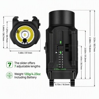 Lampe torche tactique OCSHARK GL15 à charge magnétique USB, déverrouillage rapide, laser vert, LED combinée, logo personnalisé et lumière tactique