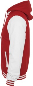 Custom Logo Varsity <b>Jacket</b> <b>Men</b> Red <b>White</b> Hooded Embroidered Letterman Style streetwear Wear - Product Image 4