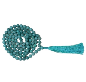 Collar de cuentas de mala de amazonita báltica natural de 108 nudos, hecho a mano, estilo bohemio, iridiscente, certificado por terceros - Product Image 3