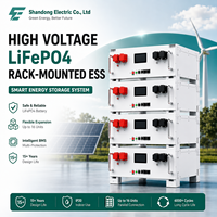 Batterie LiFePO4 haute tension modulaire empilable 51,2 kWh avec affichage frontal CAN RS485 pour stockage solaire domestique