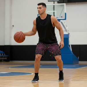 กางเกงขาสั้นออกกำลังกายผู้ชาย ระบายอากาศ แห้งเร็ว สไตล์ไฮสตรีท เอวยางยืด โลโก้ด้านหน้า ผลิตจากโพลีเอสเตอร์/คอตตอน รับสกรีนลายตามสั่ง - Product Image 5