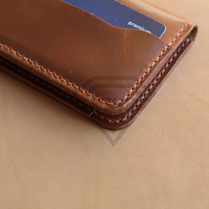 Porte-cartes en cuir véritable sur mesure, fin et minimaliste, pour homme, fait main, mini étui pour cartes de crédit, fournisseur d'usine - Product Image 5