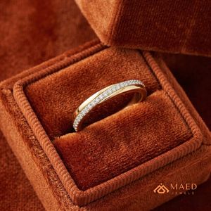 Bague fine en moissanite dorée, élégante, pour femme, bijoux de fiançailles, style New York, cadeau de luxe - Product Image 4