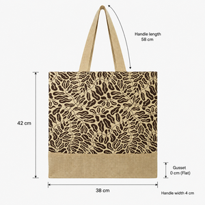 Sac fourre-tout de plage en jute non laminé à imprimé léopard 38x42 cm, logo personnalisé, vente en gros, OEM, ODM, fabricant de marques privées - Product Image 4