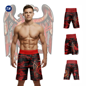 Shorts MMA pour adultes de haute qualité, imprimés par transfert thermique, avec logo avant/arrière, design ergonomique, en polyester, taille mi-haute - Product Image 1