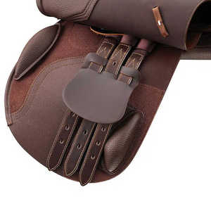 Selle de cheval western en cuir durable avec cornes et jupe large pour le travail à la ferme – Selles de cheval en cuir de haute qualité - Product Image 2