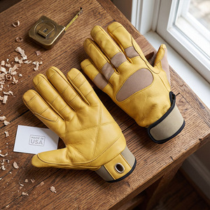 Gants de travail en cuir de vachette renforcé de qualité supérieure, protection des mains pour la sécurité industrielle, construction certifiée CE - Product Image 2