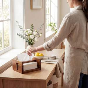 Lot de 2 porte-serviettes de table en bois d'acacia avec barre centrale, distributeur de serviettes pour la maison et la salle à manger - Product Image 4