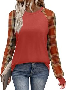 Long Sleeve Shirts for Women Color Block <b>Raglan</b> <b>Tops</b> Casual Crewneck Basic Tees Fall Clothes 2026 Fashion - Product Image 3