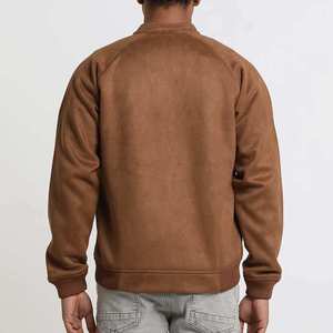 เสื้อแจ็คเก็ตบอมเบอร์หนังกลับสีน้ำตาลสำหรับผู้ชาย คอตั้ง ปิดด้วยซิป สวมใส่สบายในฤดูหนาว ระบายอากาศได้ดี เป็นมิตรกับสิ่งแวดล้อม กันลม - Product Image 5