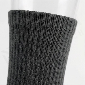 Crew <b>Socks</b> Solid Dark Gray Knitted Breathable Polyester Spandex Adult Casual Daily Wear Autumn Season - Product Image 4