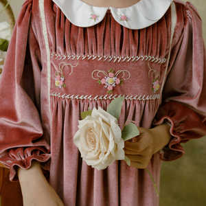 Alta calidad multicolor mangas largas Premium terciopelo baile deporte vestido sin mangas mano rebordear hasta la rodilla Color - Martha - Product Image 2