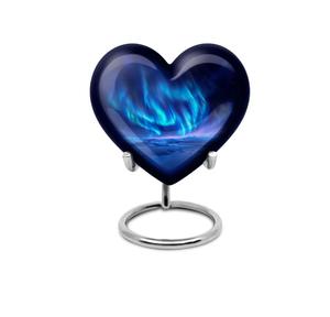 Urne commémorative en métal noir en forme de cœur de papillon, mini urne pour cendres de hommes et de femmes, urne commémorative en forme de papillon noir - Product Image 2