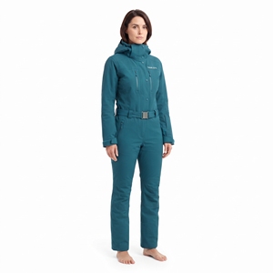 Traje de esquí de una pieza con capucha para mujer, impermeable, resistente al viento, cálido, con cremallera, ropa de invierno para snowboard y actividades al aire libre - Product Image 3