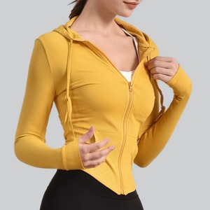 Chaqueta Deportiva de Manga Larga con Cierre para Mujer, Sudadera Elástica para Yoga y Gimnasio, Chaqueta de Yoga de Manga Larga con Orificio para el Pulgar - Product Image 5