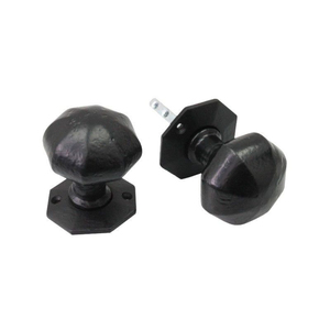 Juego de pomo octogonal vintage de hierro fundido negro antiguo al por mayor, herrajes de embutir rústicos de alta resistencia para puertas de madera interiores - Product Image 2