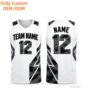 Camiseta de Baloncesto Personalizada de Talla Grande, Sublimada, 100% Poliéster, Transpirable, con Orificios de Ventilación Frontales, Ropa Deportiva - Product Image 1