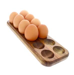 Bandeja para Huevos de Madera con Acabado Natural, Diseño Nuevo y Duradero, Porta Huevos Rústico de Madera, Apto para Refrigerador de Cocina - Product Image 6