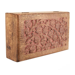 Caja organizadora de joyas de madera decorativa hecha a mano con bisagra, caja de recuerdo de madera maciza, soporte para baratija, caja de almacenamiento para reloj - Product Image 3