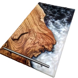 Bandejas de madera de acacia de resina epoxi para servir comida y fiesta de boda decorativas para el hogar a la venta - Product Image 2