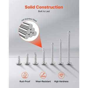 350ชิ้น3/4นิ้วสแตนเลสฟิลลิปส์หัวเวเฟอร์ด้วยตนเองสกรูเจาะ/เจาะ - Product Image 3