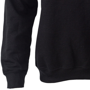   Sudadera negra con parche de chenilla del escudo, cuello redondo, manga larga, estilo hermandad, suave, informal, para invierno, para mujer - Product Image 2